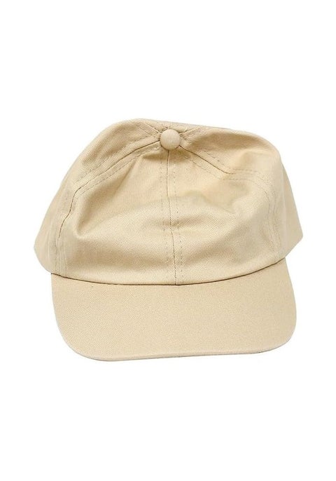 DAISO Kids Unisex Basic Cotton Cap - Beige